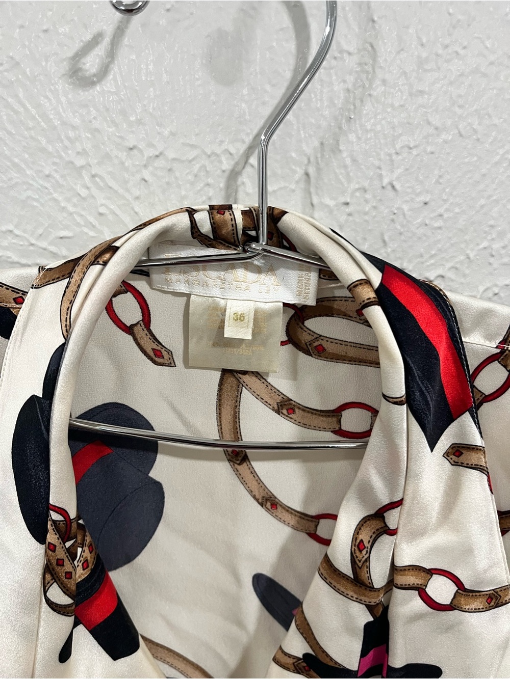 ESCADA 3 Pieces Vintage Silk Printed Blouse size 36-38 EU Absolutely Gorgeous - Picture 7 of 10